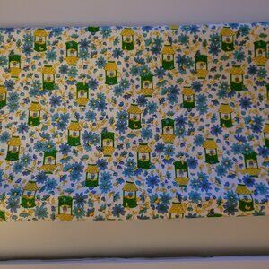 Vintage Fabric!  2 Yards of Fabric with Wishing Wells - Cotton